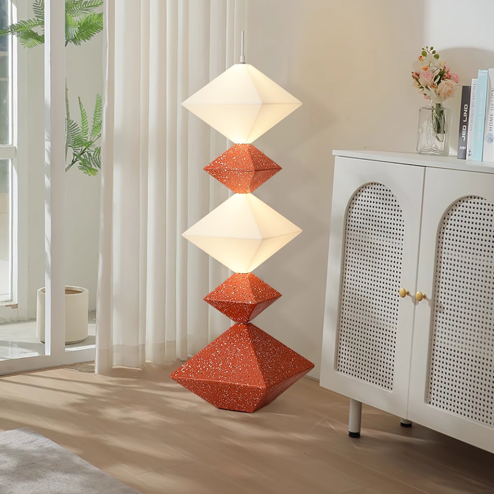 GeoGlow Rhombus Cube Floor Lamp-Neutral Decor