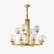 Vera Ribbed Glass Brass Chandelier-Neutral Decor