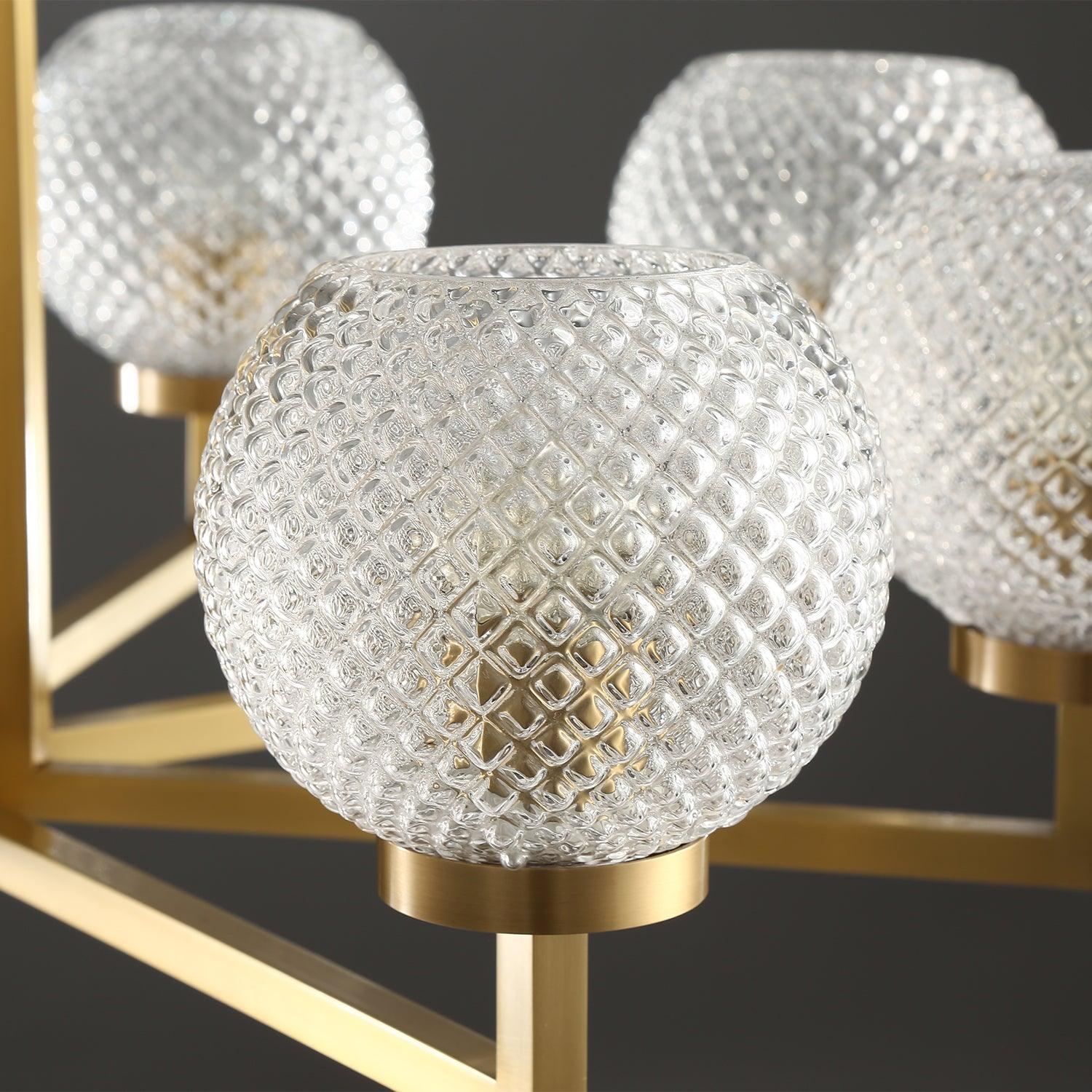 Vera Ribbed Glass Brass Chandelier-Neutral Decor