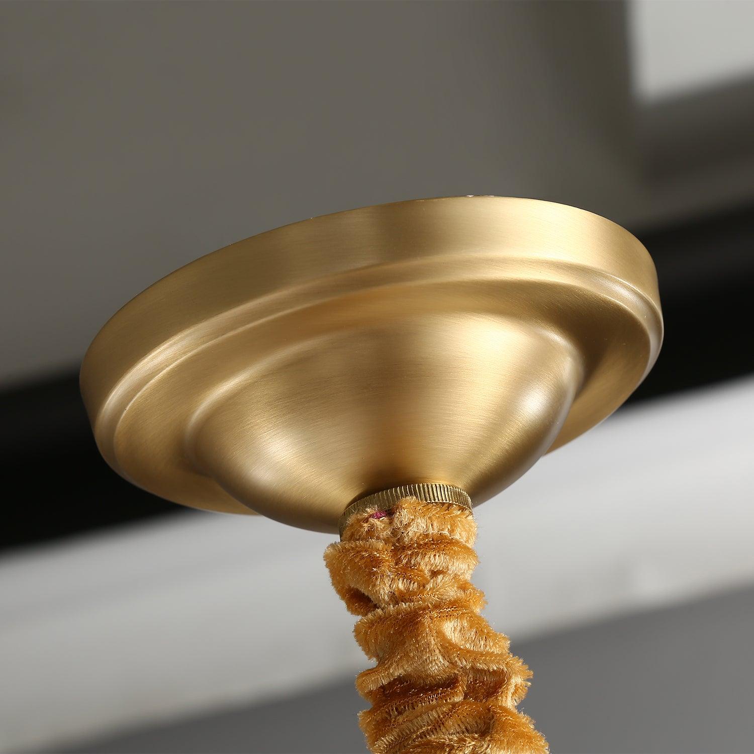 Vera Ribbed Glass Brass Chandelier-Neutral Decor