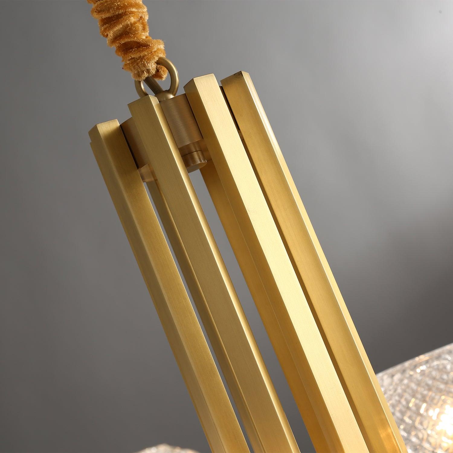Vera Ribbed Glass Brass Chandelier-Neutral Decor
