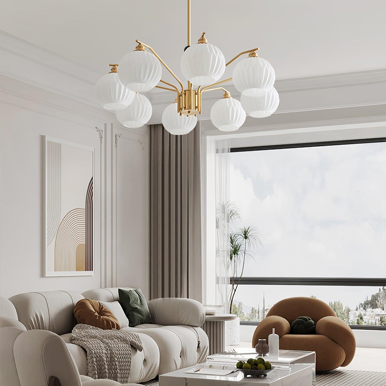 Nytheos Luxurious Brass Chandelier-Neutral Decor