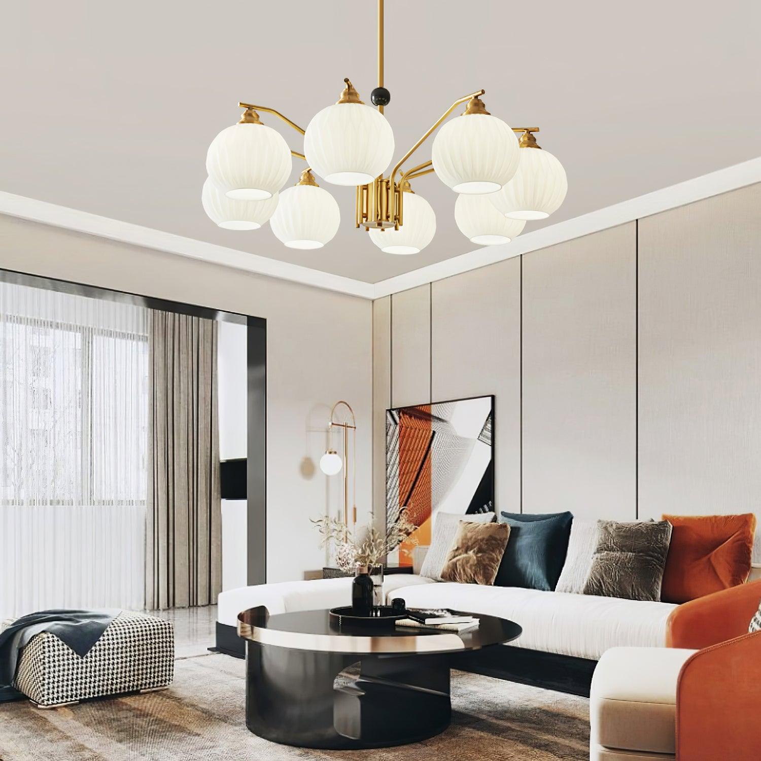 Nytheos Luxurious Brass Chandelier-Neutral Decor