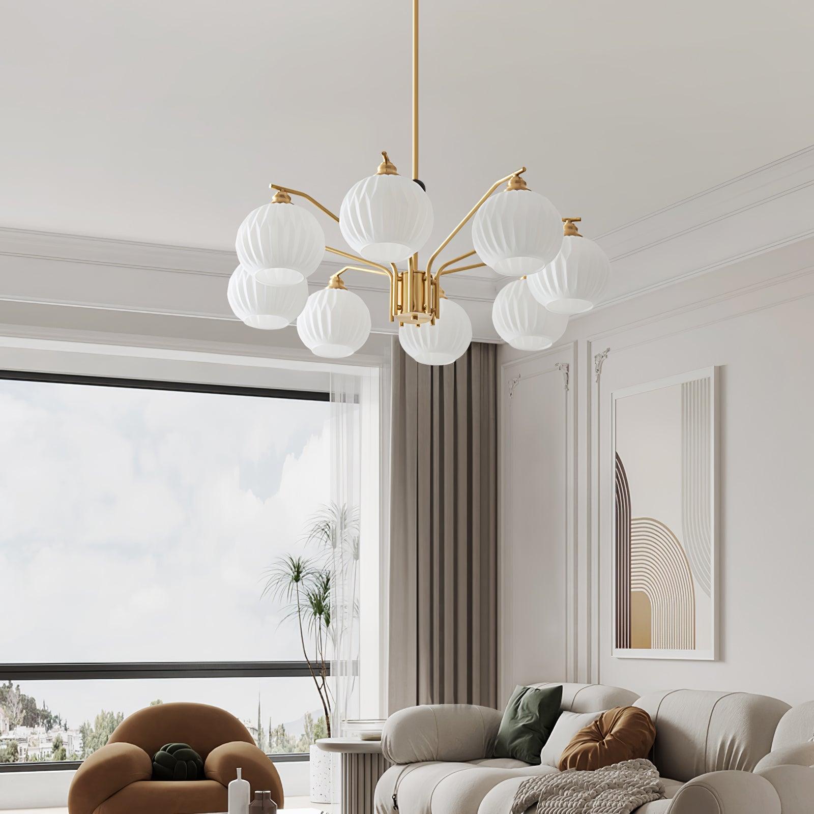 Nytheos Luxurious Brass Chandelier-Neutral Decor