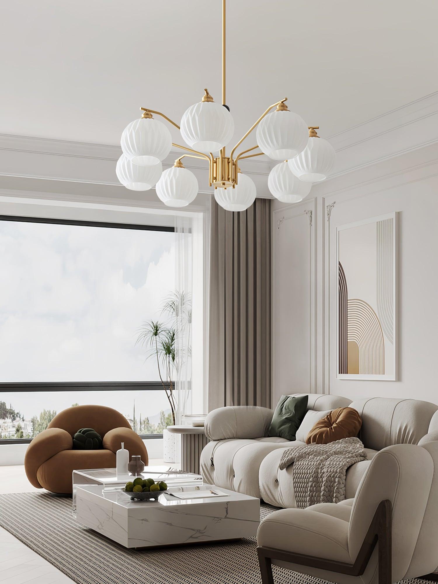 Nytheos Luxurious Brass Chandelier-Neutral Decor
