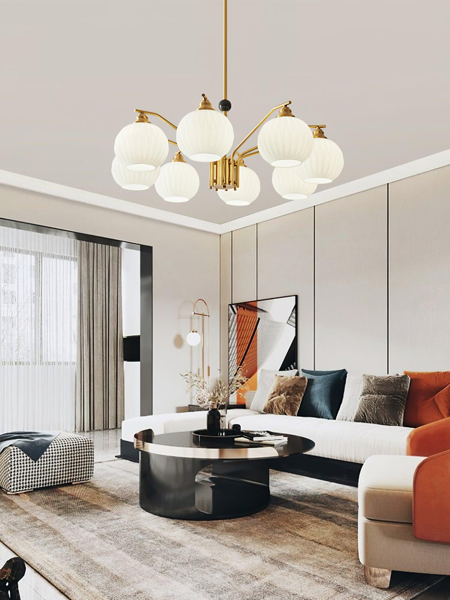 Nytheos Luxurious Brass Chandelier-Neutral Decor