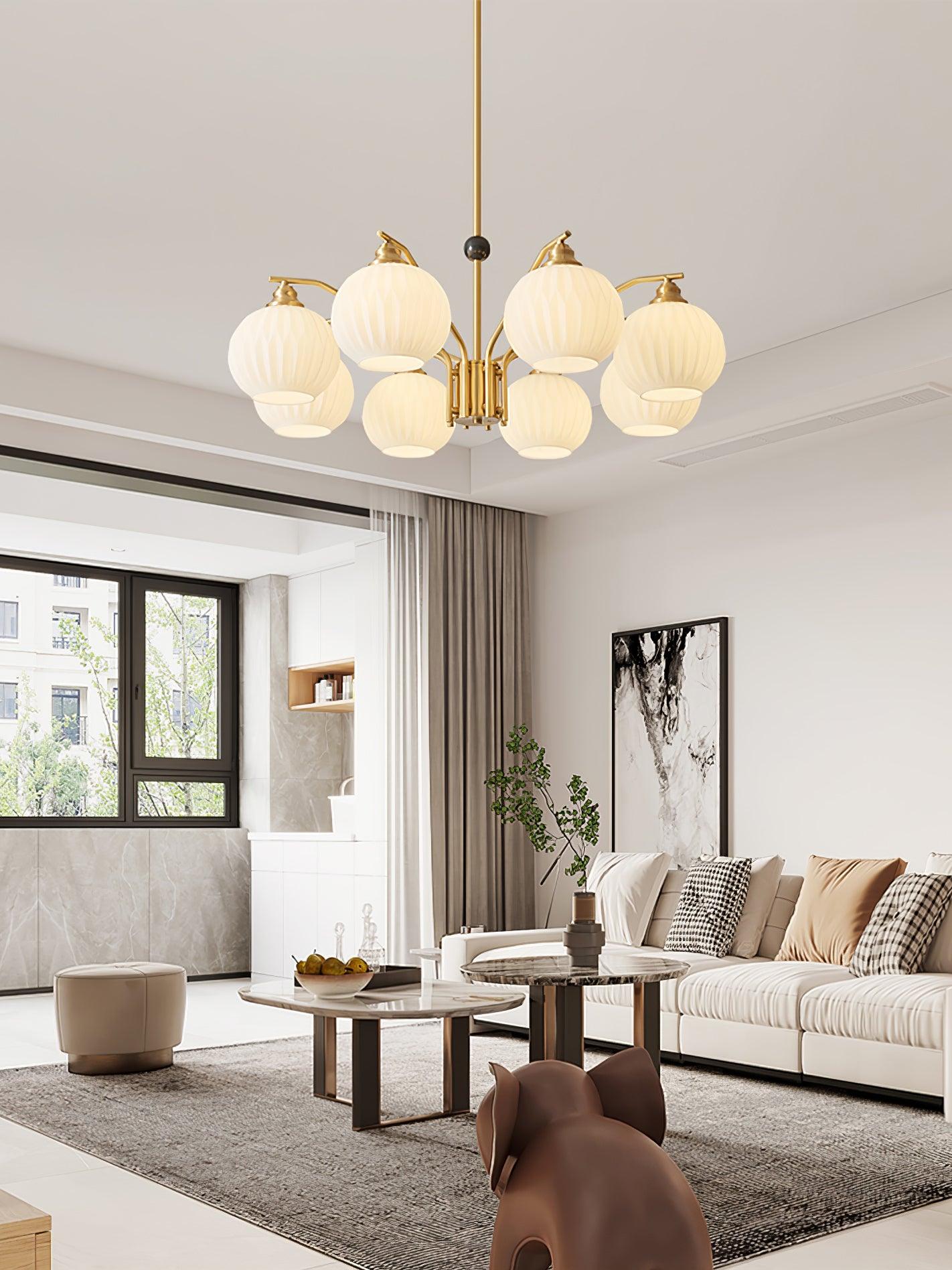 Nytheos Luxurious Brass Chandelier-Neutral Decor