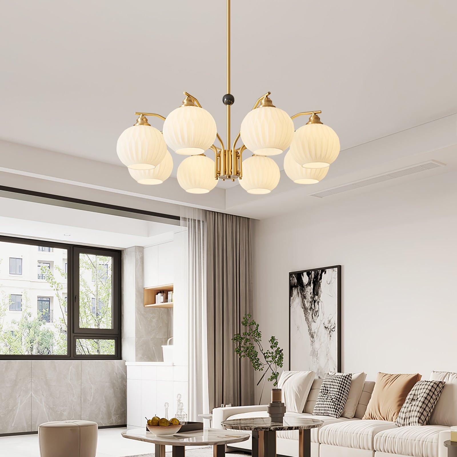 Nytheos Luxurious Brass Chandelier-Neutral Decor