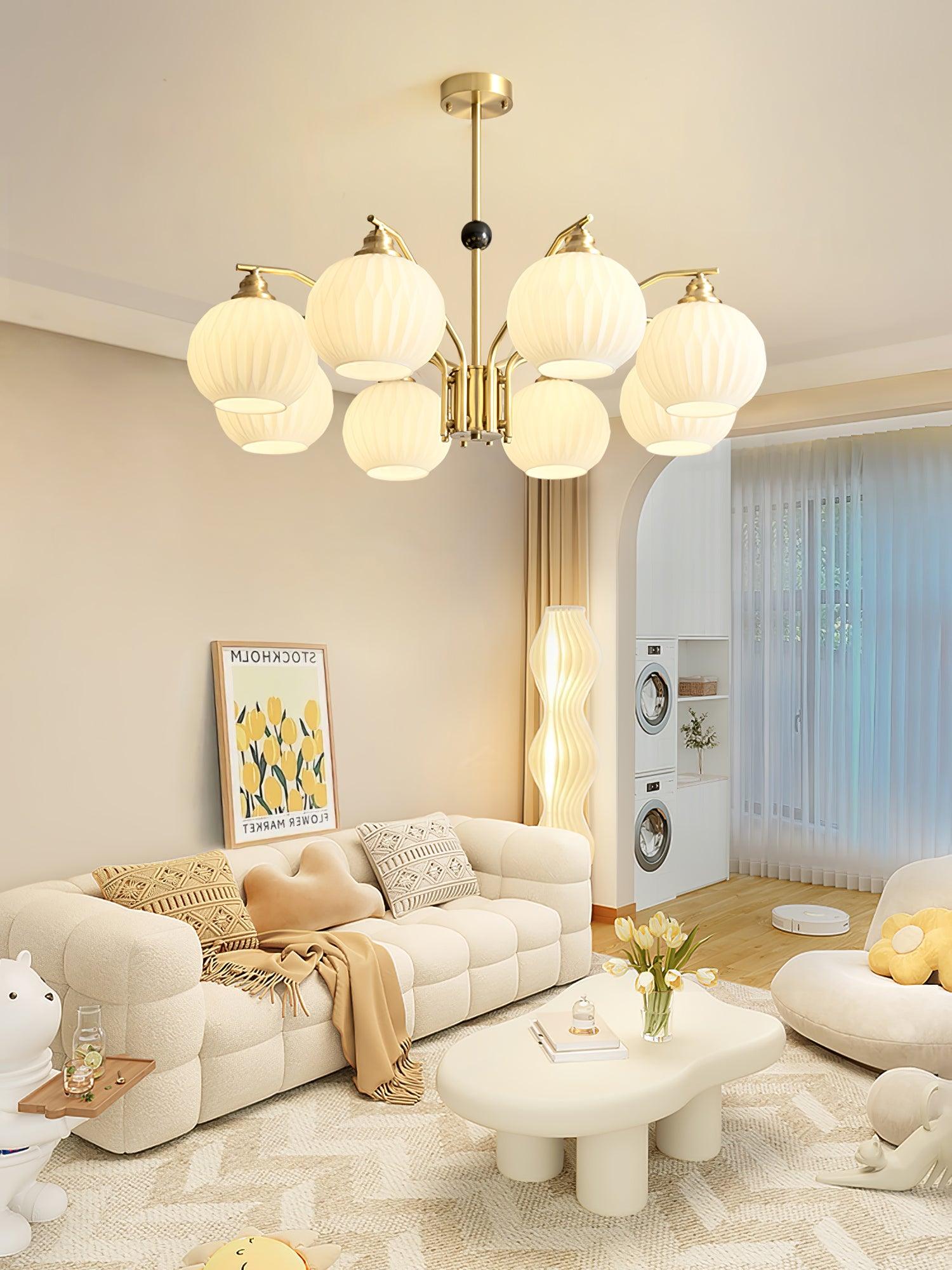 Nytheos Luxurious Brass Chandelier-Neutral Decor