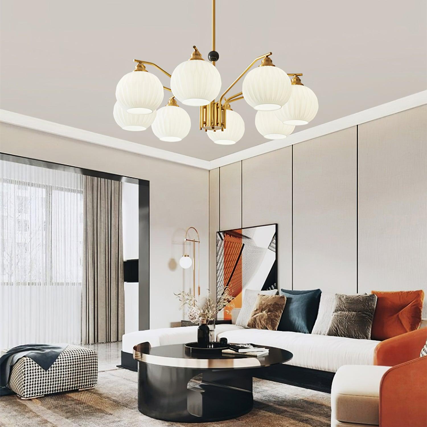 Nytheos Luxurious Brass Chandelier-Neutral Decor