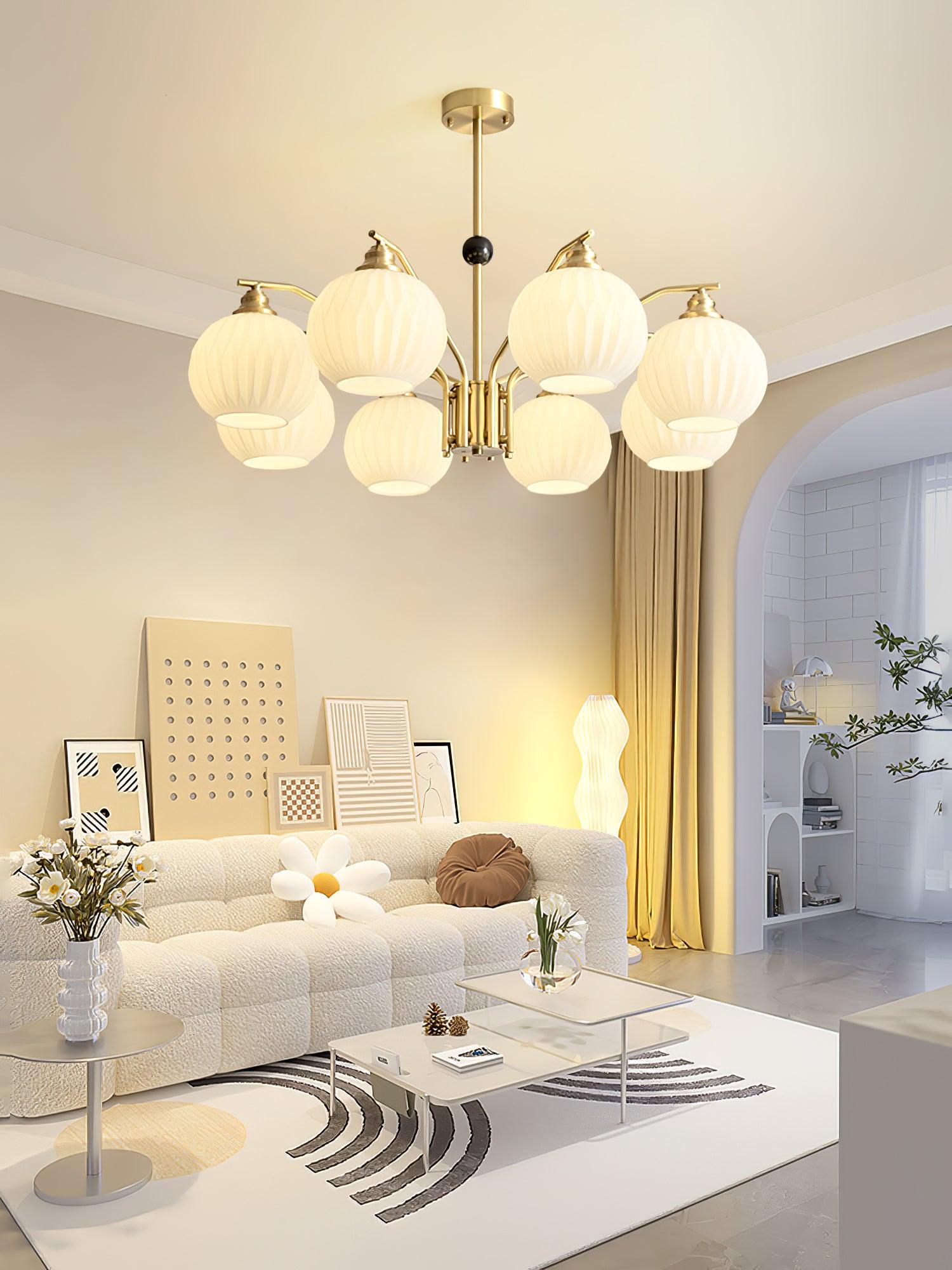 Nytheos Luxurious Brass Chandelier-Neutral Decor