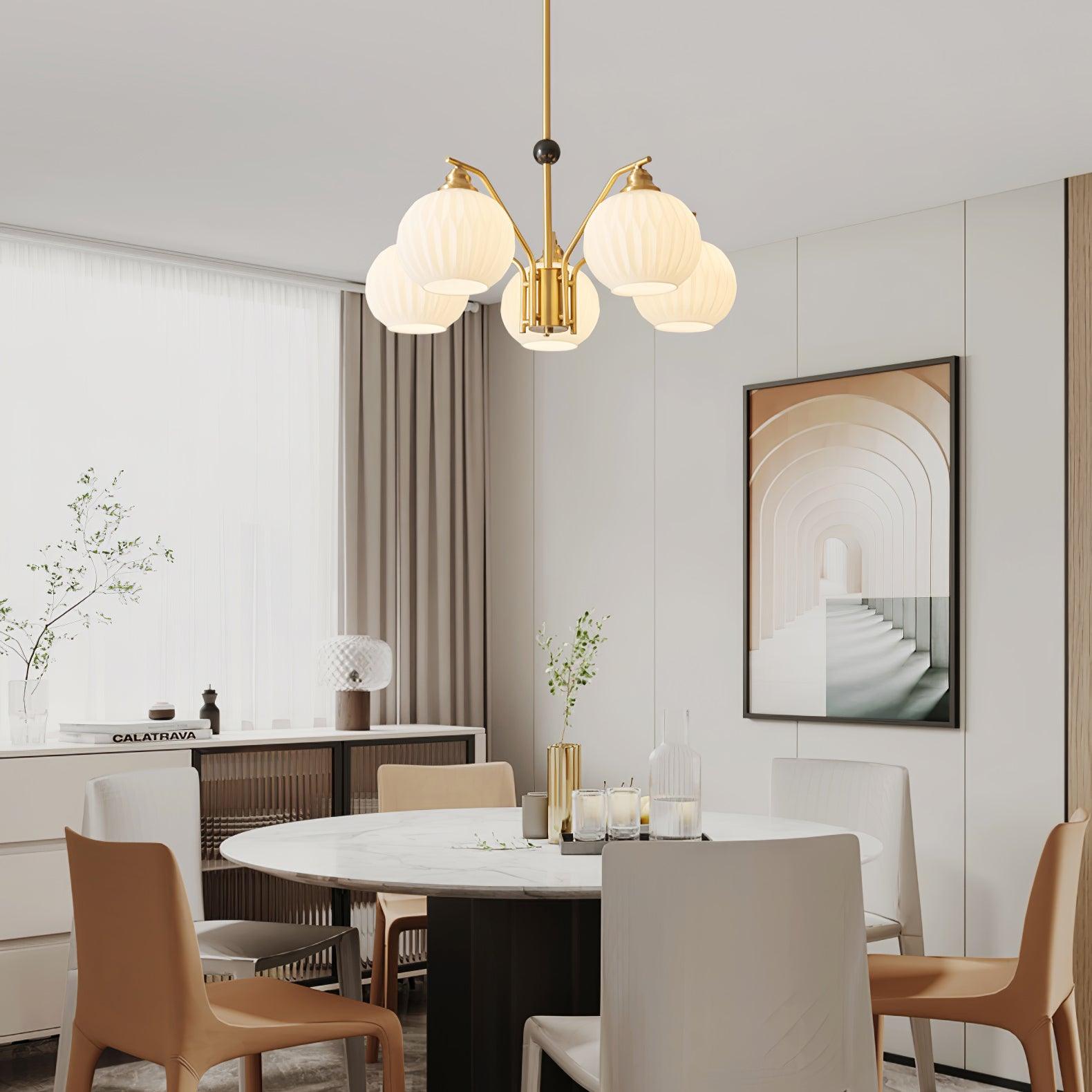 Nytheos Luxurious Brass Chandelier-Neutral Decor