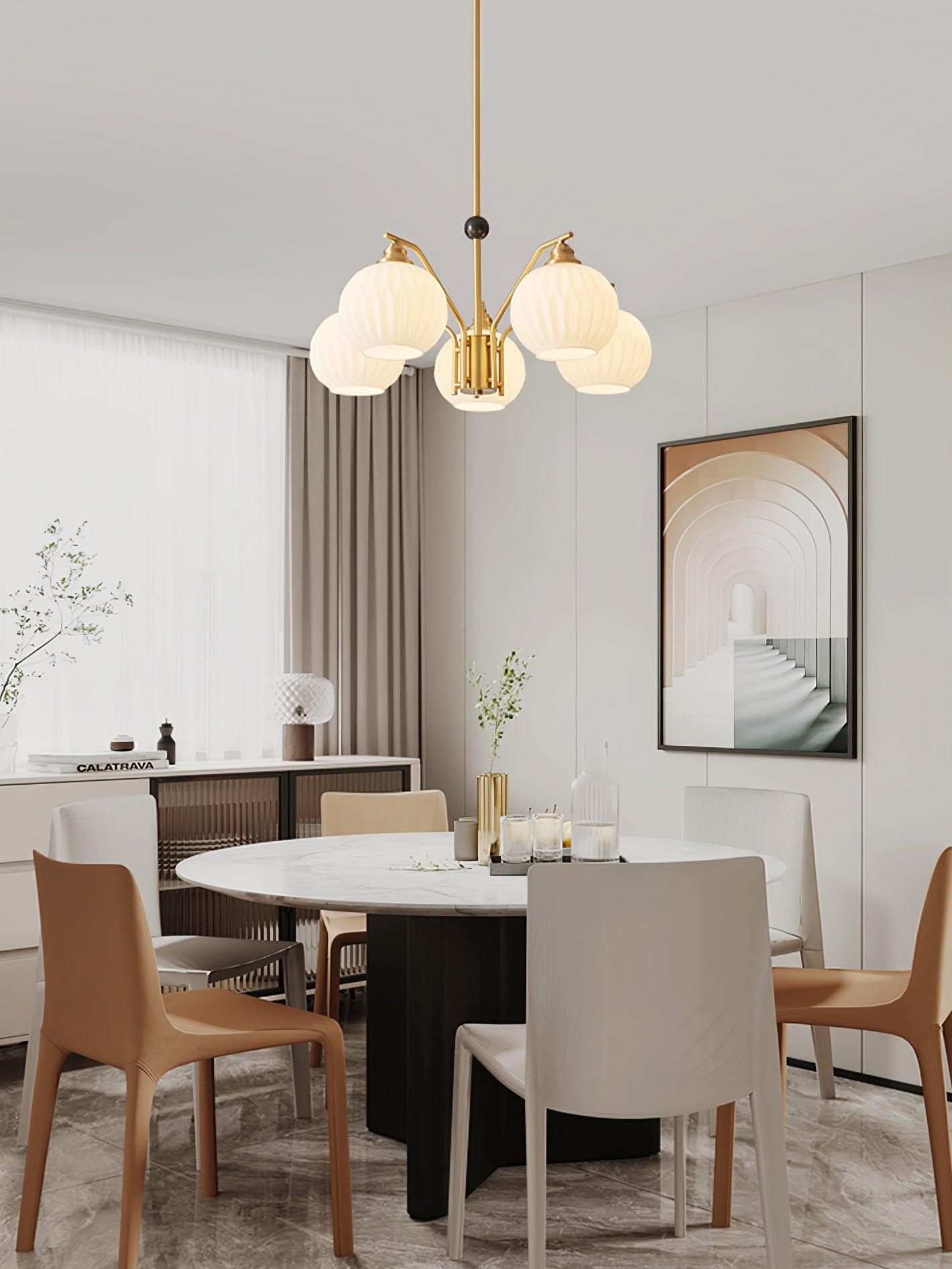 Nytheos Luxurious Brass Chandelier-Neutral Decor