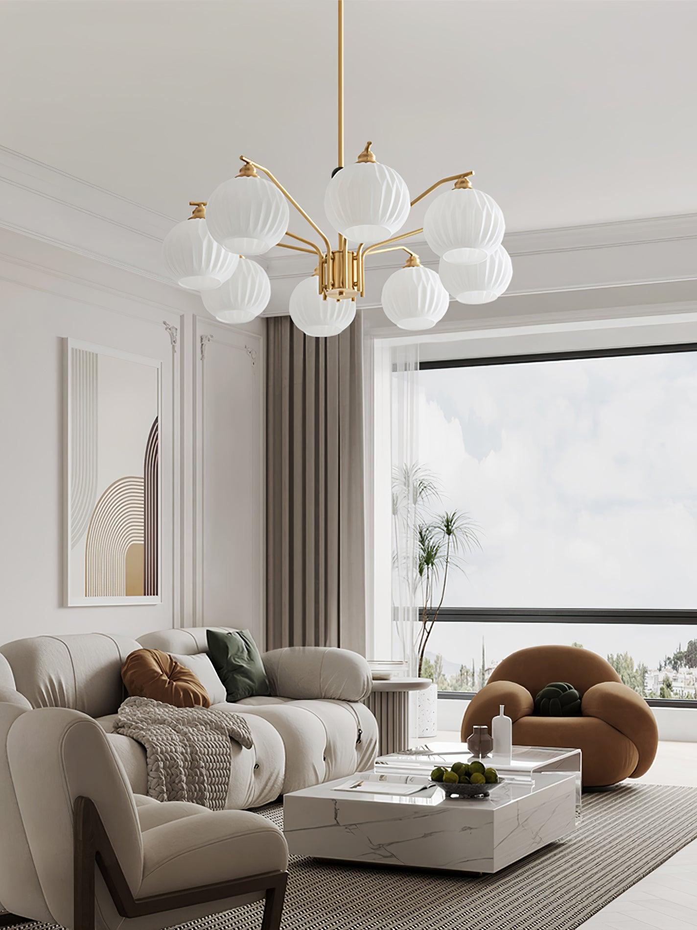 Nytheos Luxurious Brass Chandelier-Neutral Decor