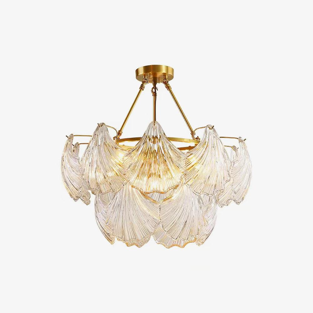 Lustra Ceiling Light Ribbed Shell Glass Gold-Neutral Decor