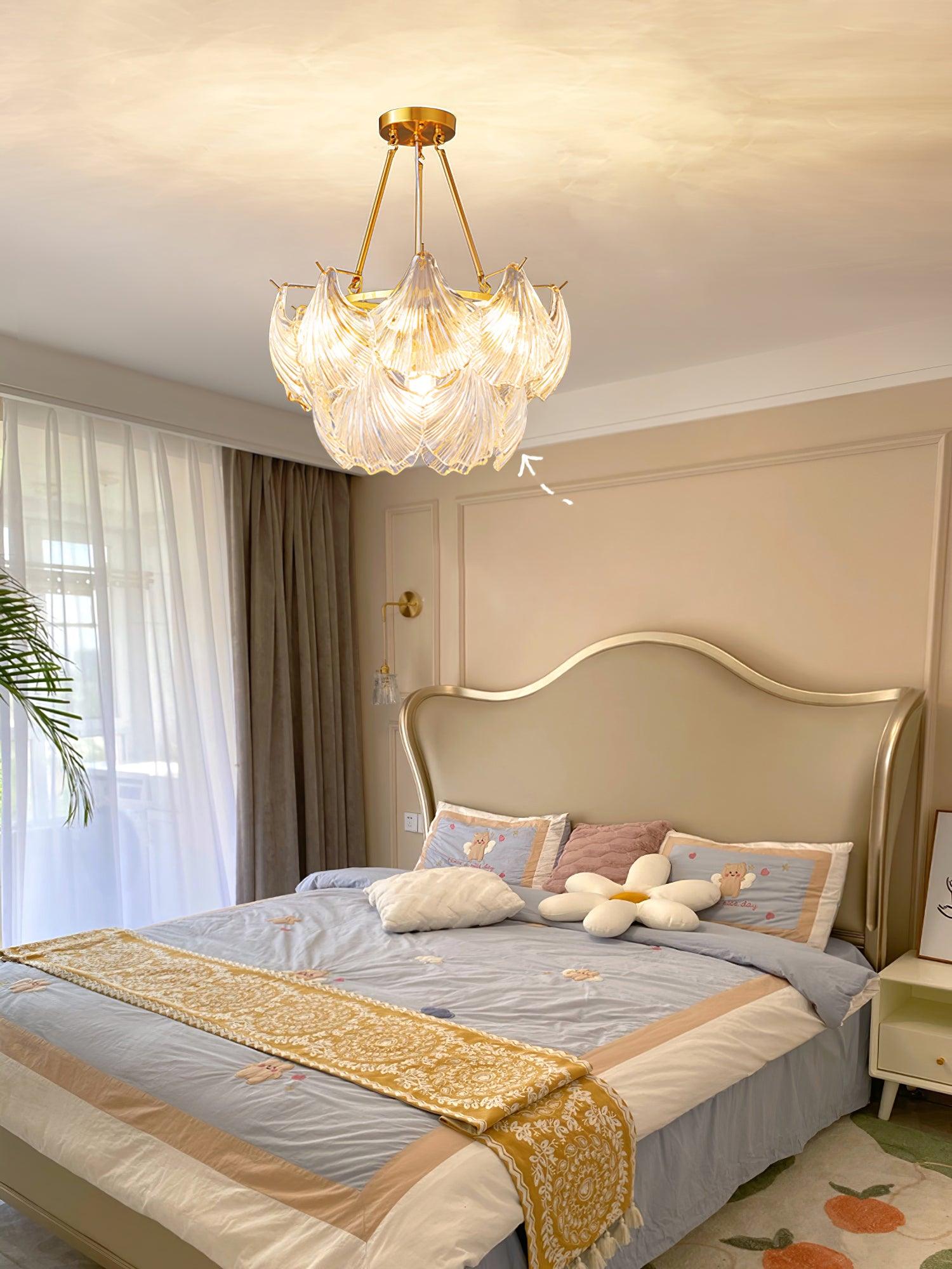 Lustra Ceiling Light Ribbed Shell Glass Gold-Neutral Decor