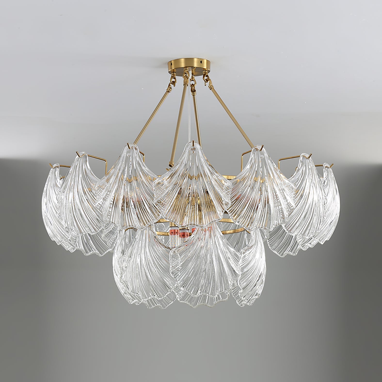 Lustra Ceiling Light Ribbed Shell Glass Gold-Neutral Decor