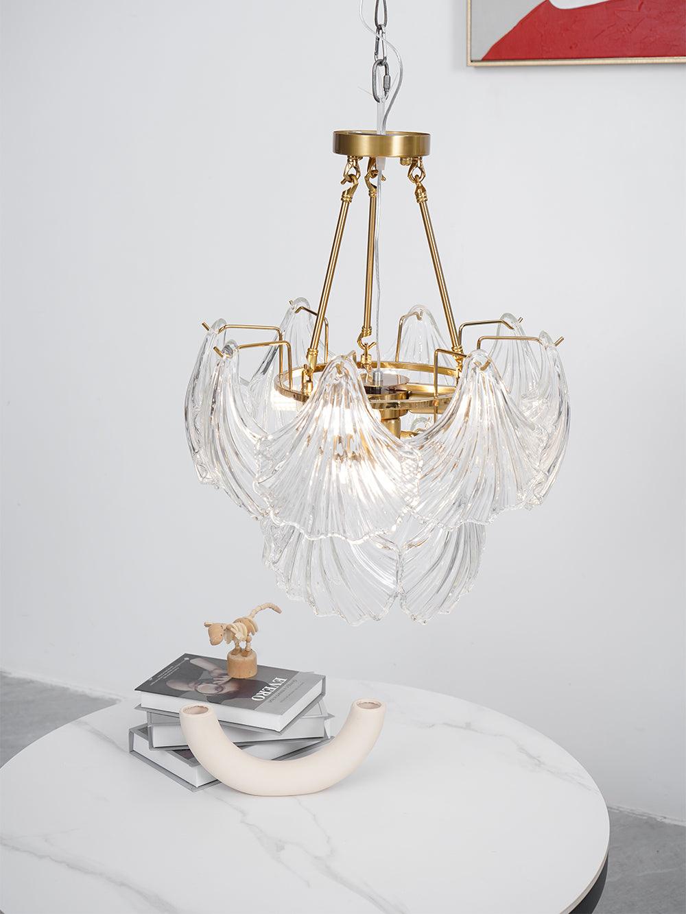 Lustra Ceiling Light Ribbed Shell Glass Gold-Neutral Decor