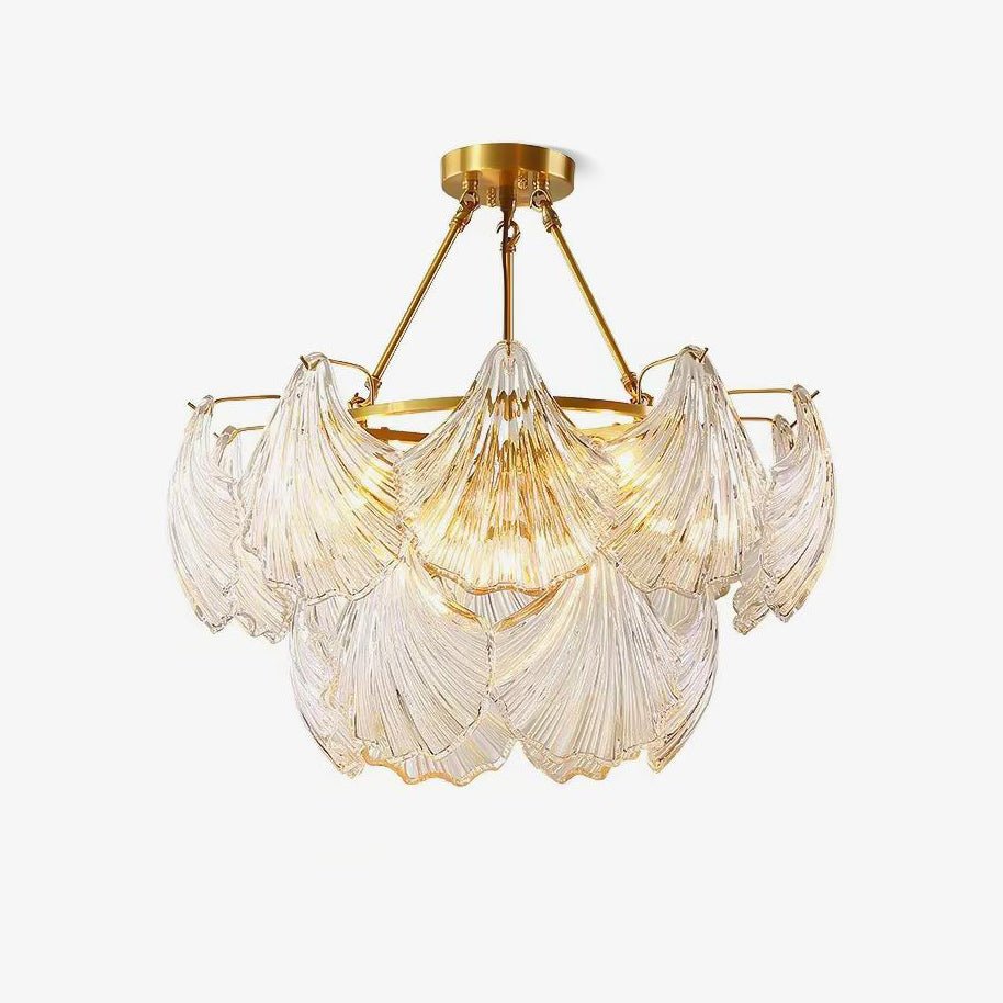 Lustra Ceiling Light Ribbed Shell Glass Gold-Neutral Decor