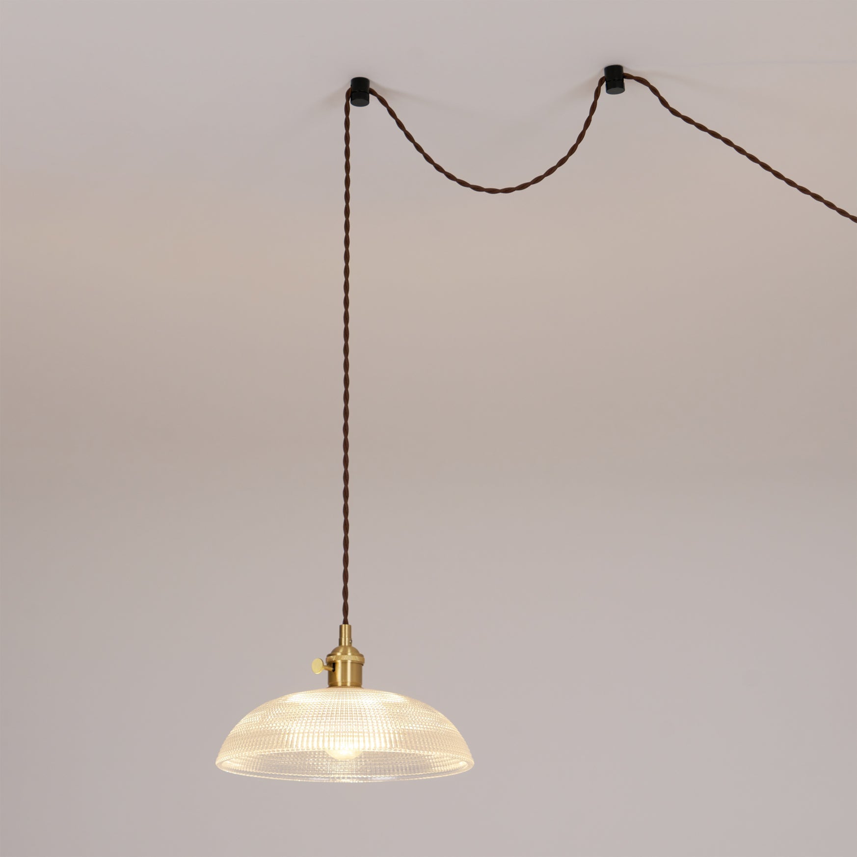 Crinel Brass & Glass Pendant Light-Neutral Decor
