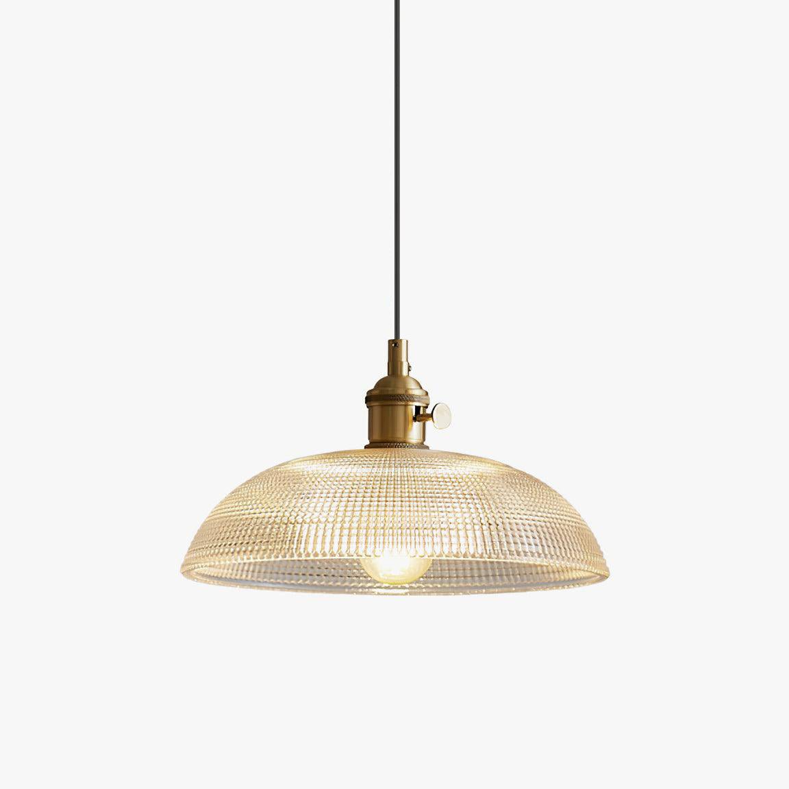 Crinel Brass & Glass Pendant Light-Neutral Decor