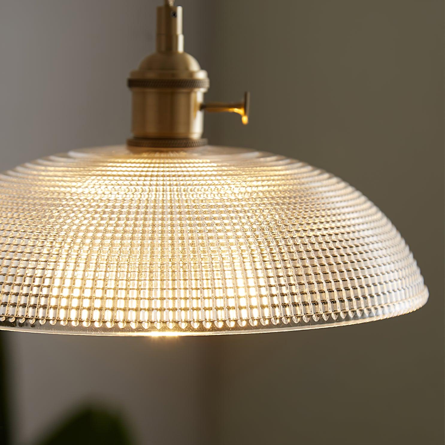 Crinel Brass & Glass Pendant Light-Neutral Decor
