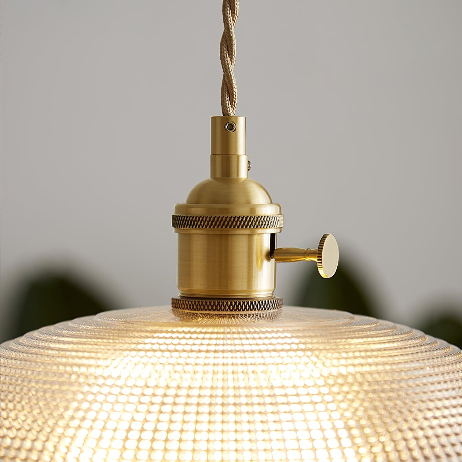 Crinel Brass & Glass Pendant Light-Neutral Decor