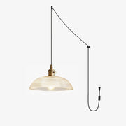 Crinel Brass & Glass Pendant Light-Neutral Decor