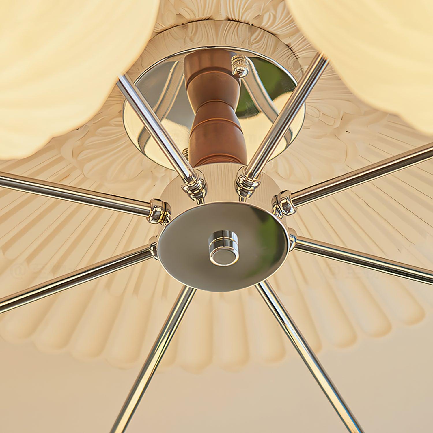 Lustra Chandelier Retro Glass Chrome Wood-Neutral Decor
