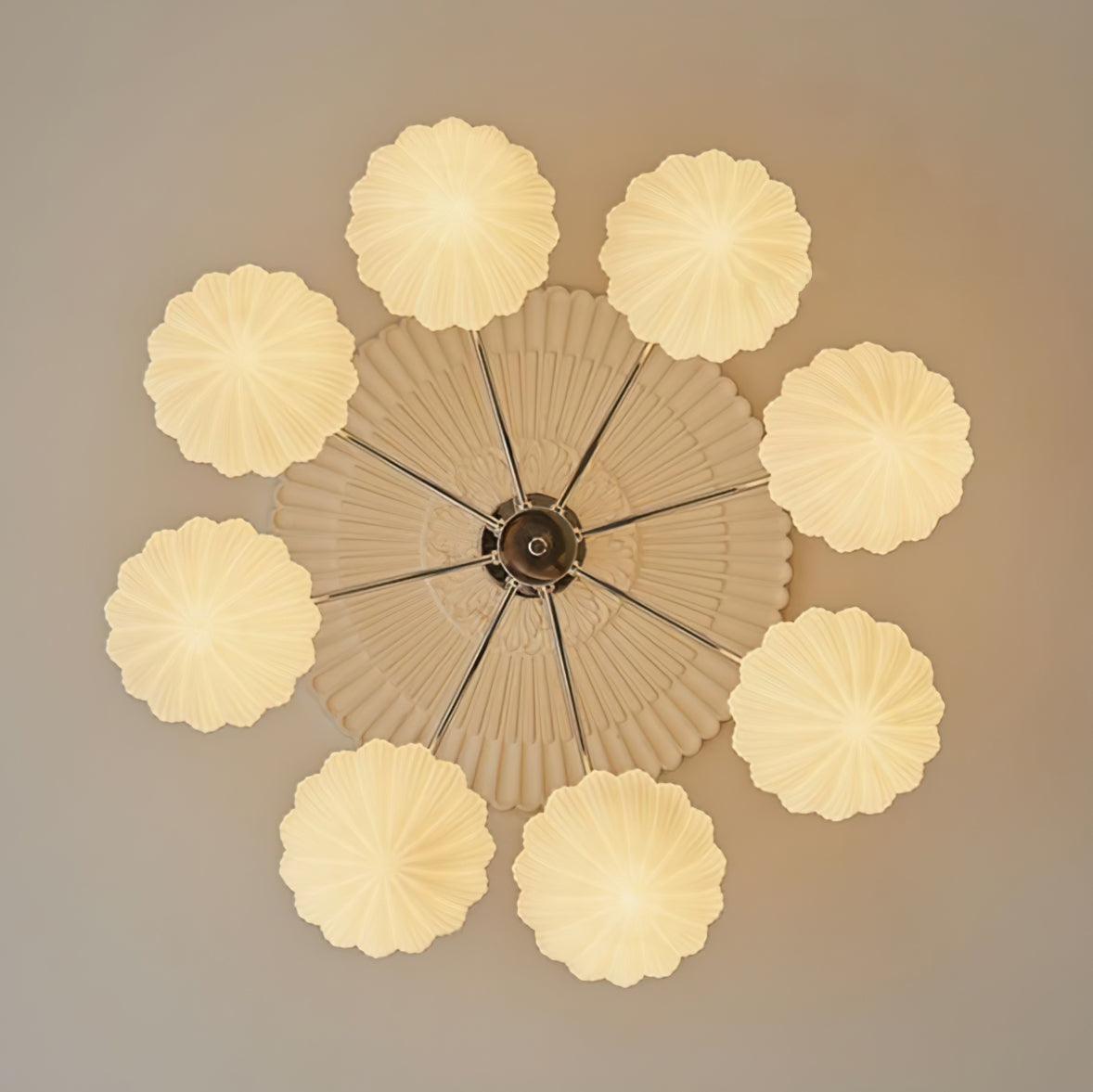 Lustra Chandelier Retro Glass Chrome Wood-Neutral Decor