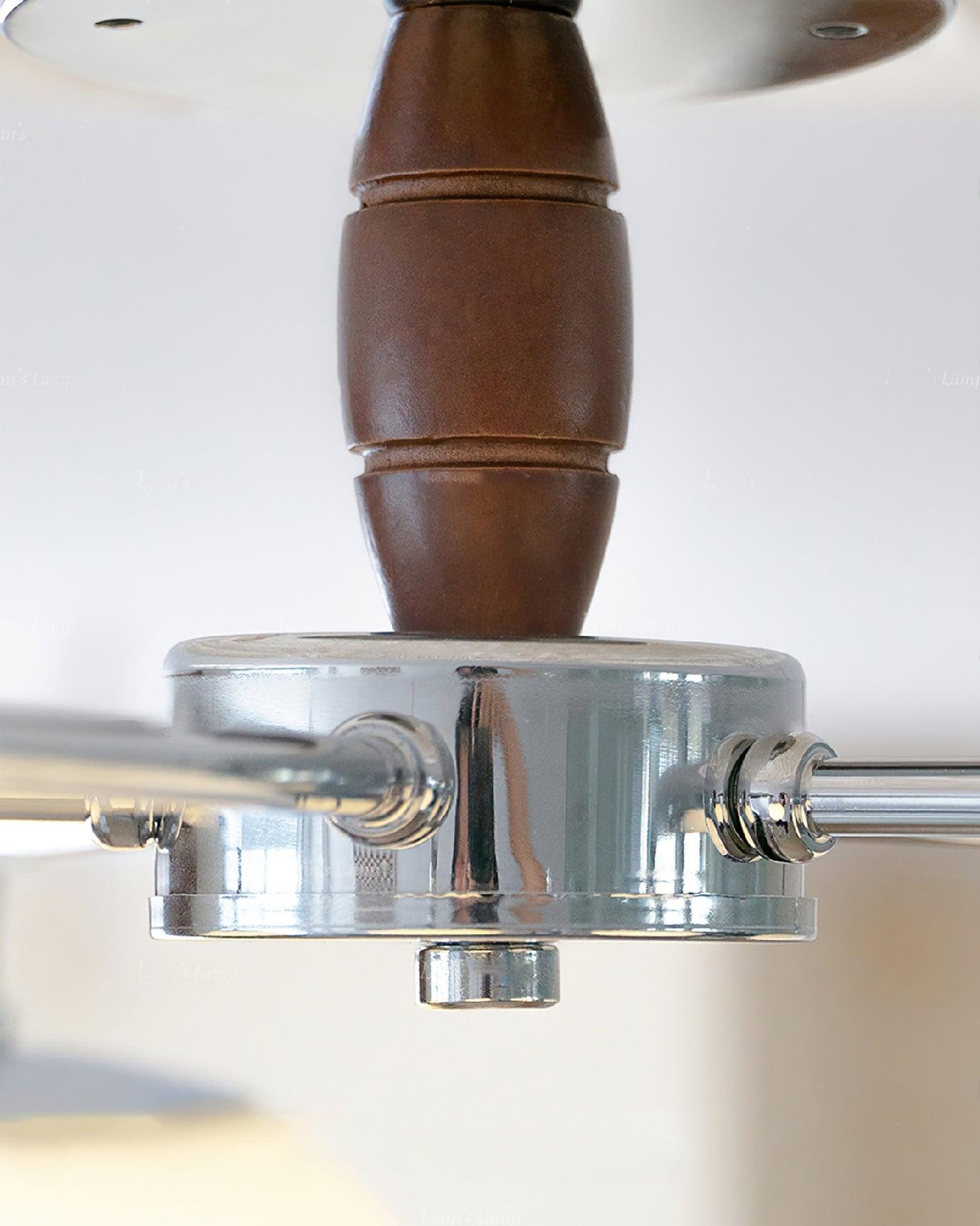 Lustra Chandelier Retro Glass Chrome Wood-Neutral Decor