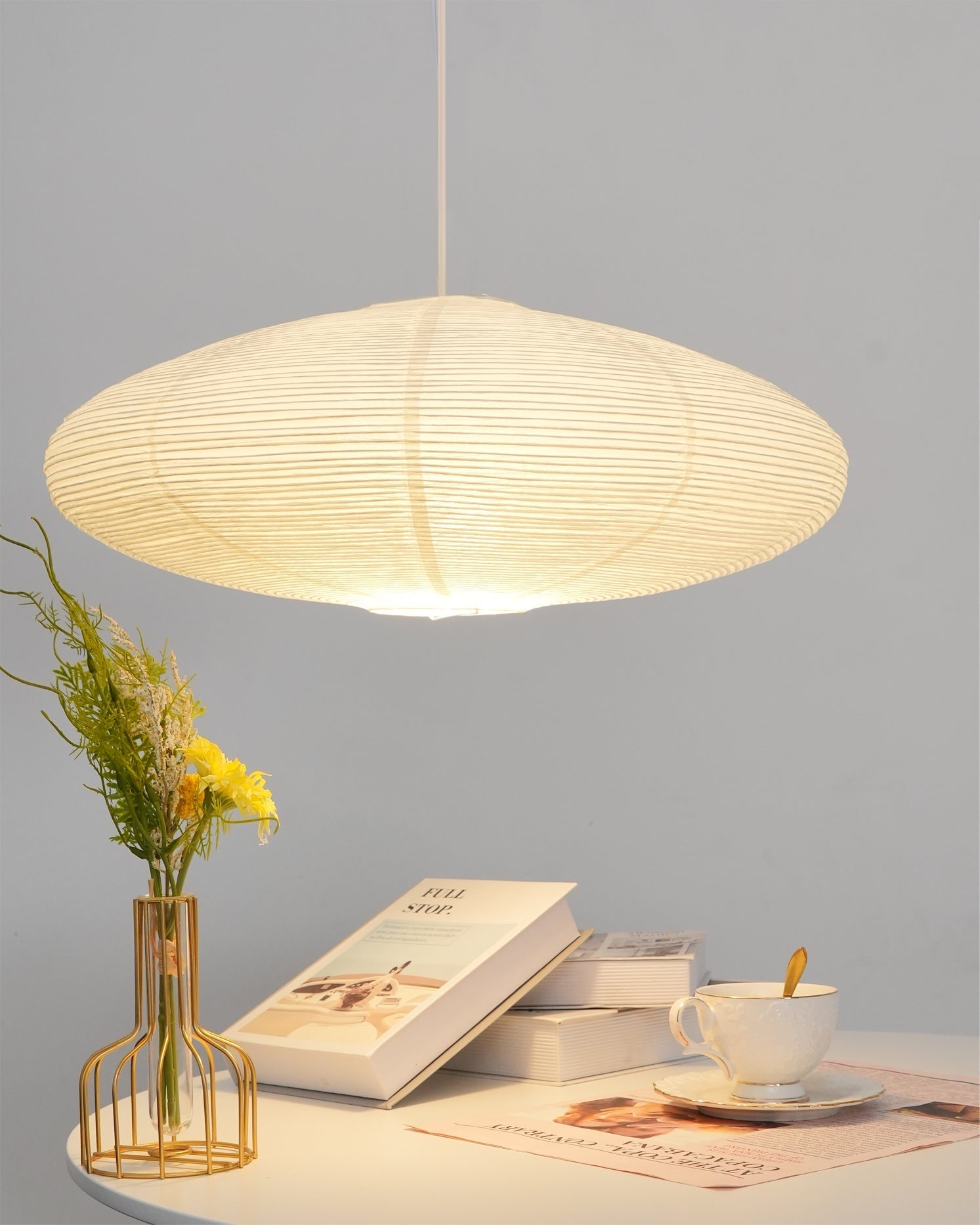 Orba Washi Paper 15A Pendant Light-Neutral Decor