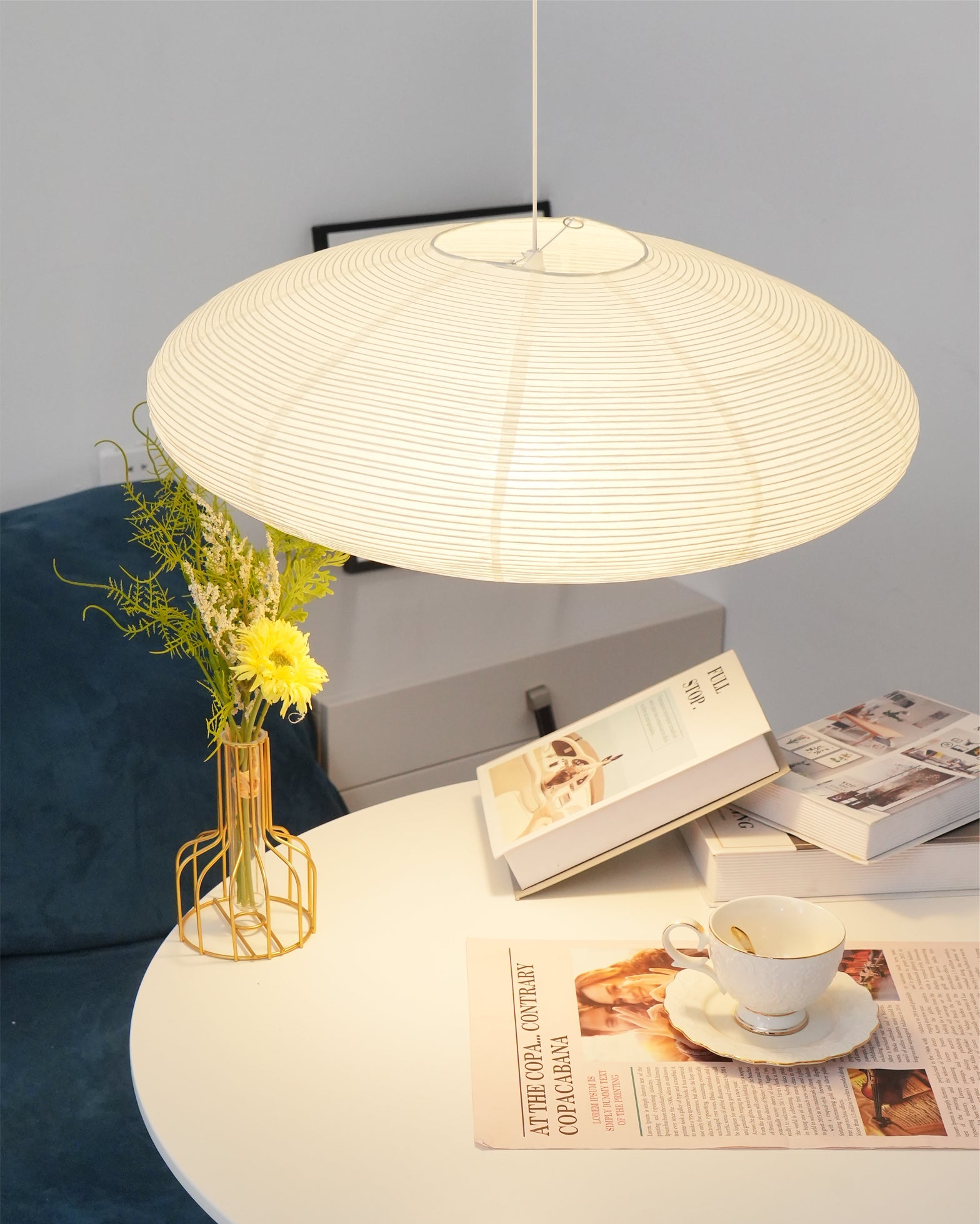 Lustra Pendant Lamp Paper for Living Room-Neutral Decor