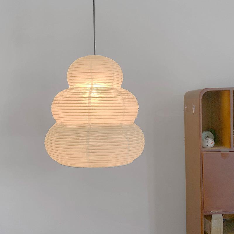 Solara Pendant Lamp Washi Paper Tiered Lantern Japanese Living Room-Neutral Decor