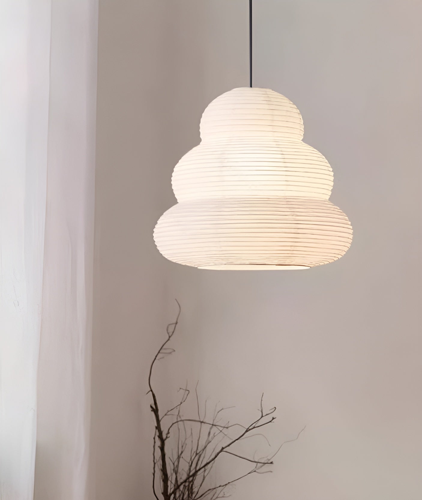 Gemma Modern Paper Pendant Light-Neutral Decor
