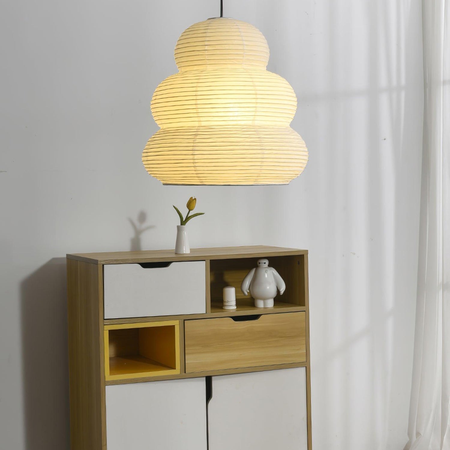 Gemma Modern Paper Pendant Light-Neutral Decor