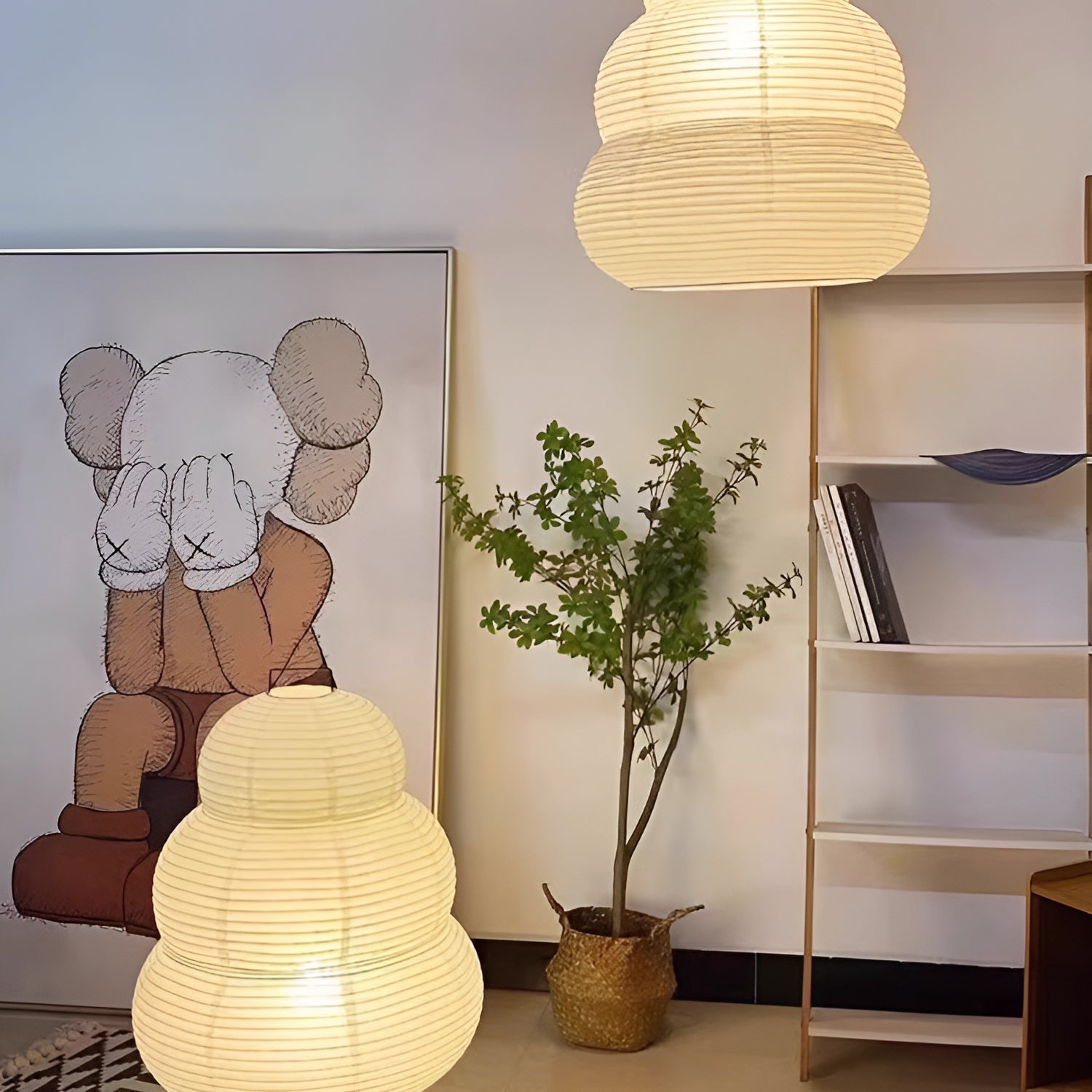 Solara Pendant Lamp Washi Paper Tiered Lantern Japanese Living Room-Neutral Decor