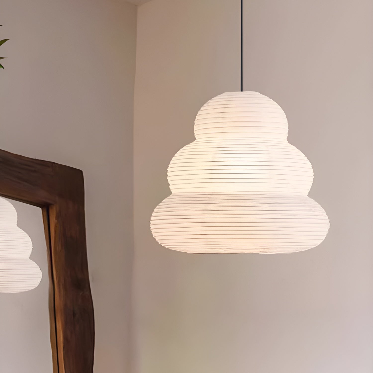 Gemma Modern Paper Pendant Light-Neutral Decor
