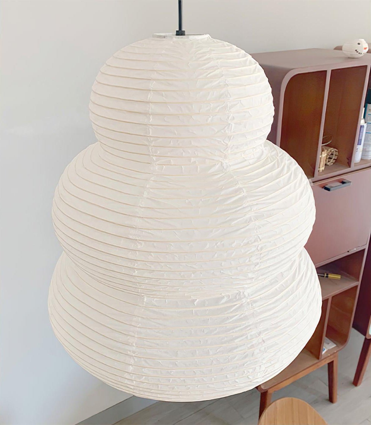 Solara Pendant Lamp Washi Paper Tiered Lantern Japanese Living Room-Neutral Decor