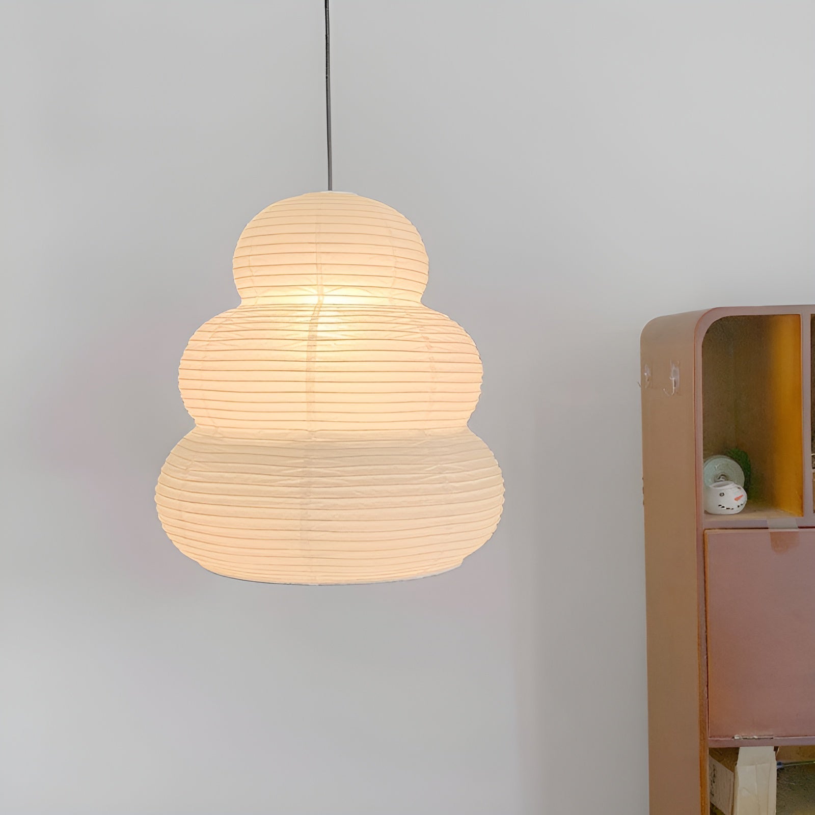 Solara Pendant Lamp Washi Paper Tiered Lantern Japanese Living Room-Neutral Decor