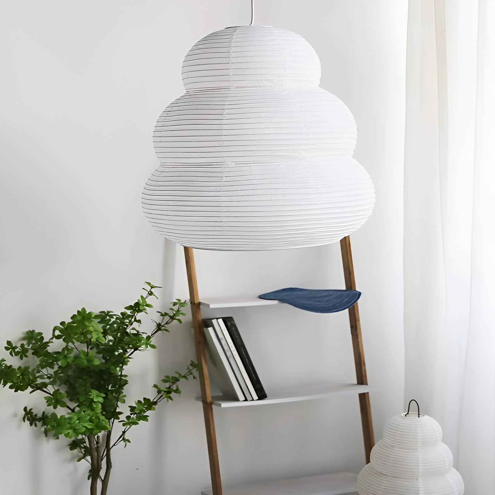 Solara Pendant Lamp Washi Paper Tiered Lantern Japanese Living Room-Neutral Decor
