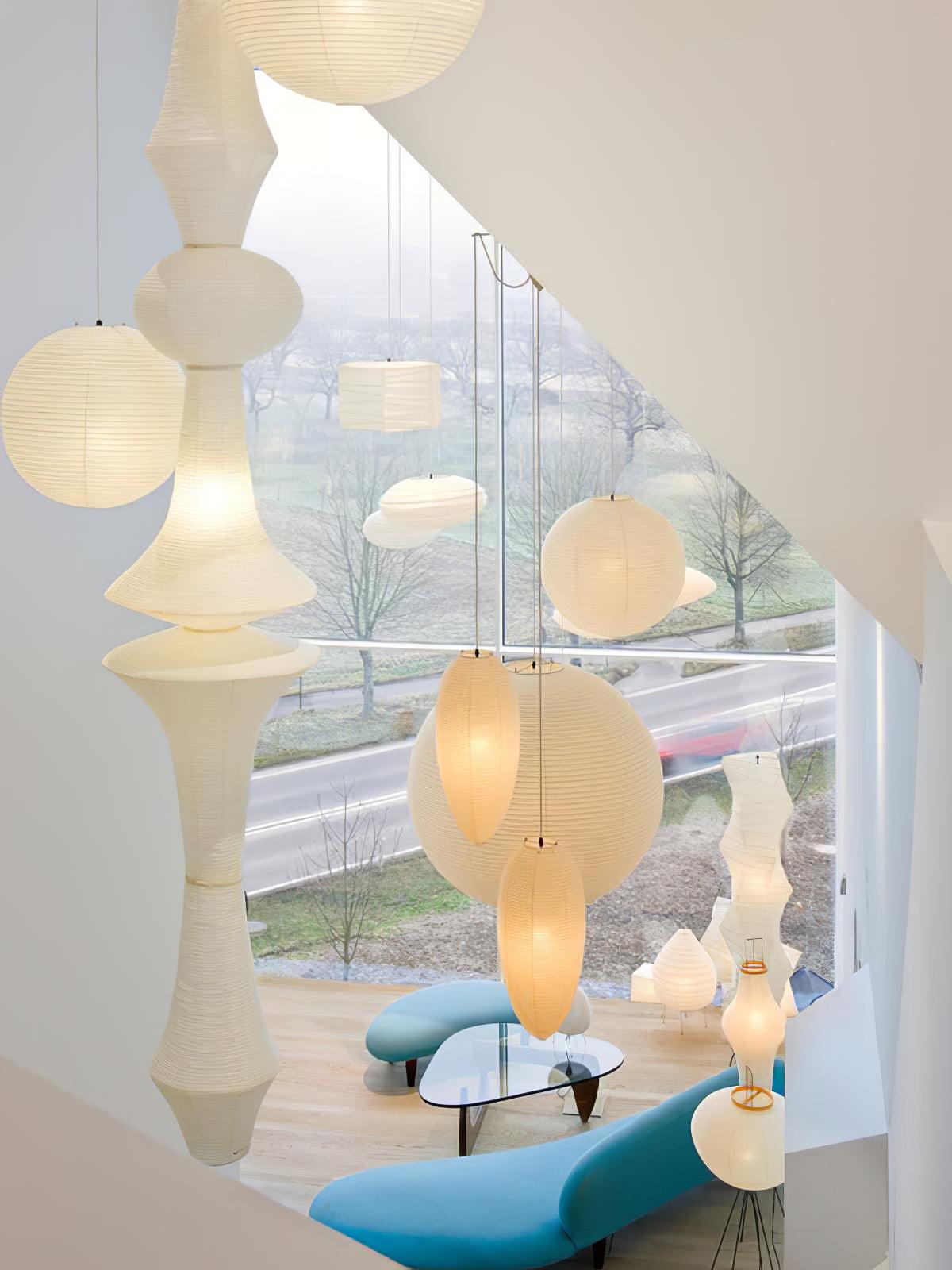 Lustra Pendant Light Washi Paper E for Living Room-Neutral Decor