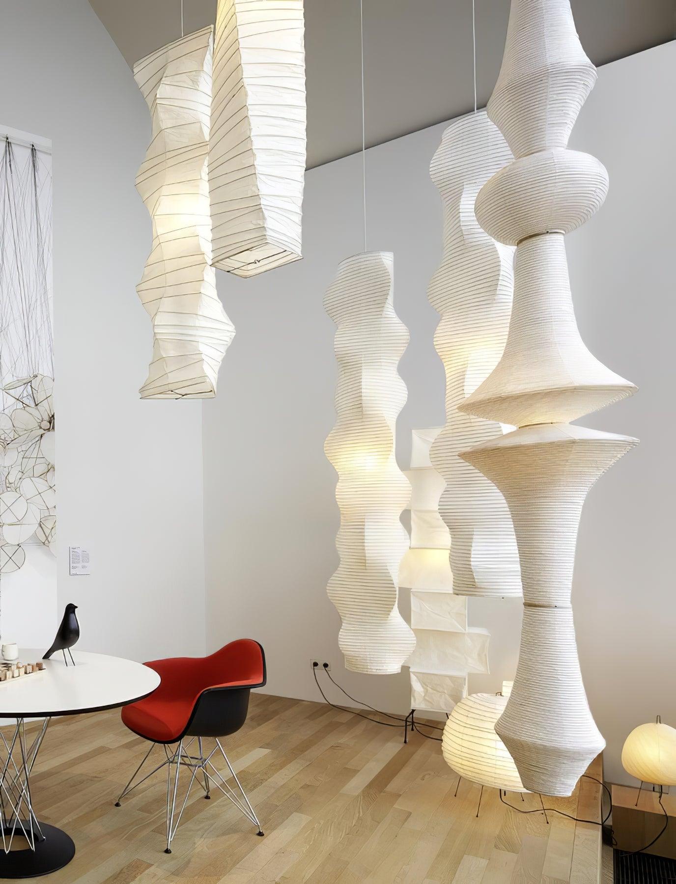 Lustra Pendant Light Washi Paper E for Living Room-Neutral Decor