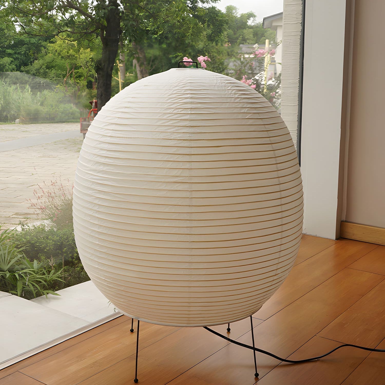 Tixor Table Lamp Rice Paper Lantern-Neutral Decor