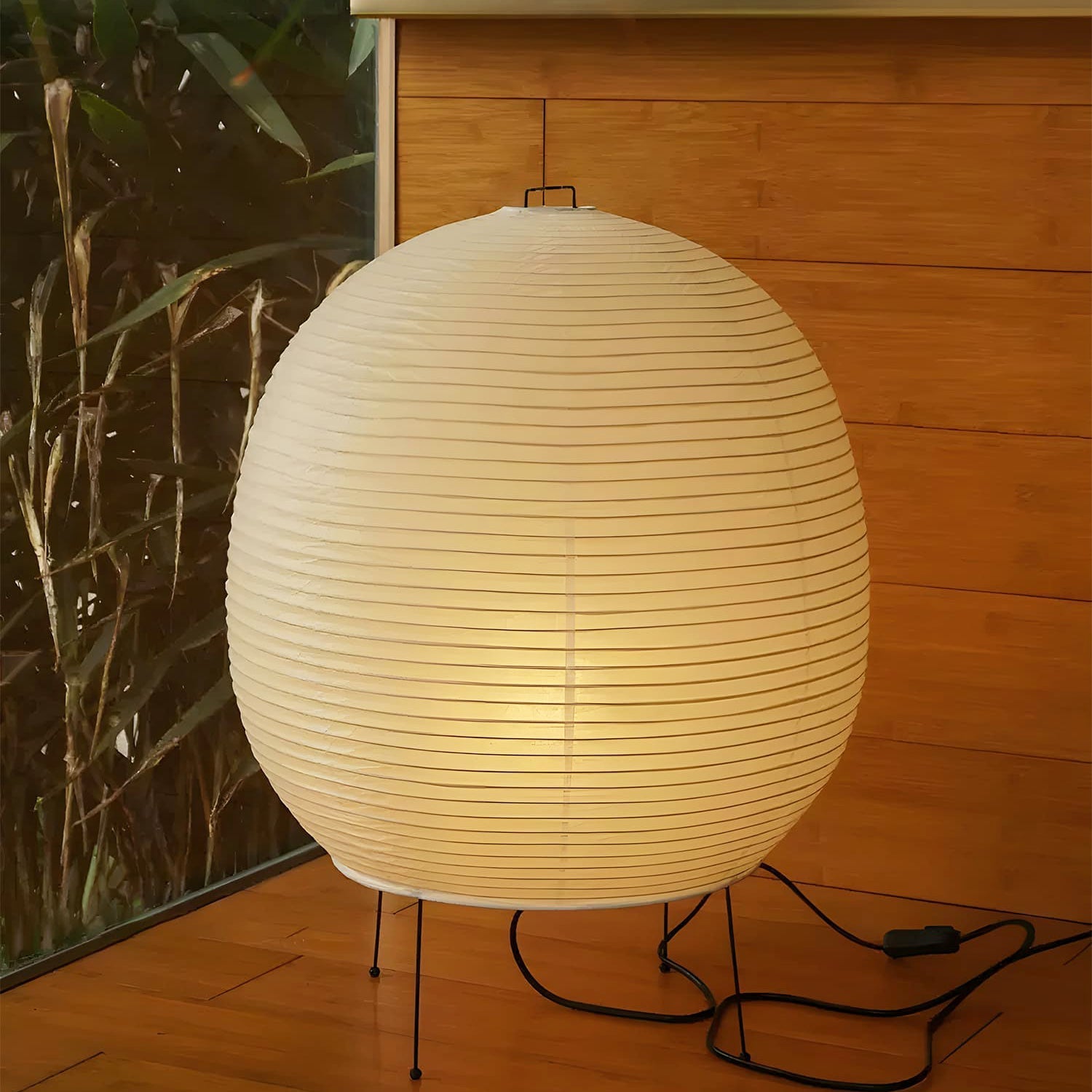 Tixor Table Lamp Rice Paper Lantern-Neutral Decor