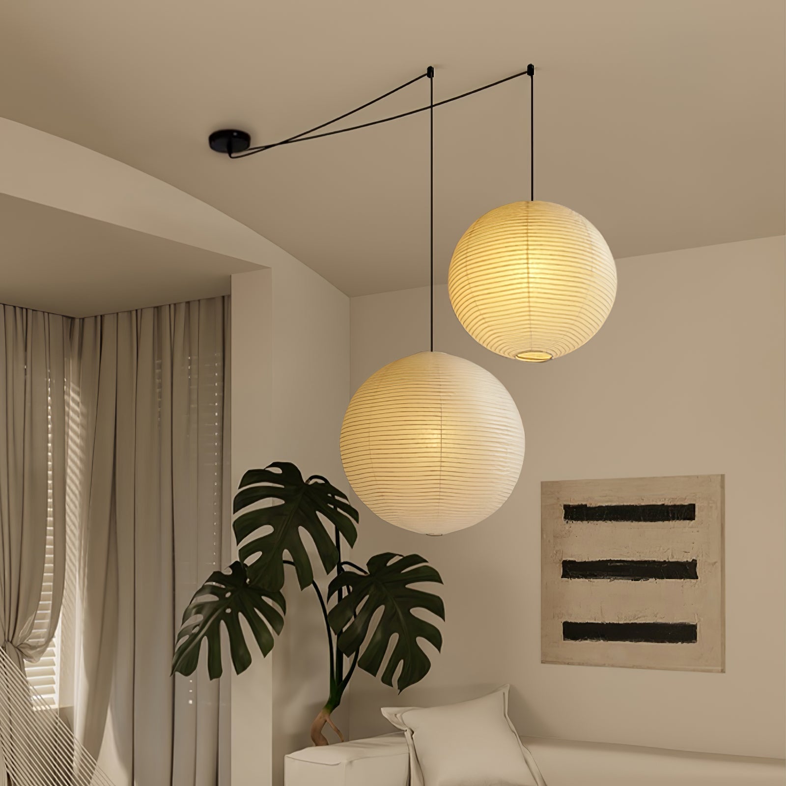 Lustra Pendant Lamp Paper for Living Room-Neutral Decor