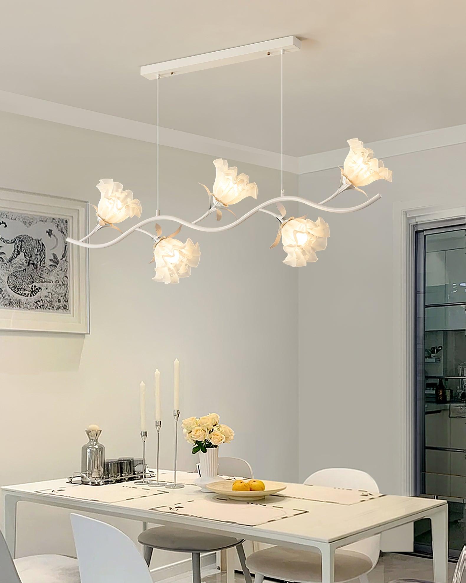 Lustra Chandelier Floral Glass-Neutral Decor