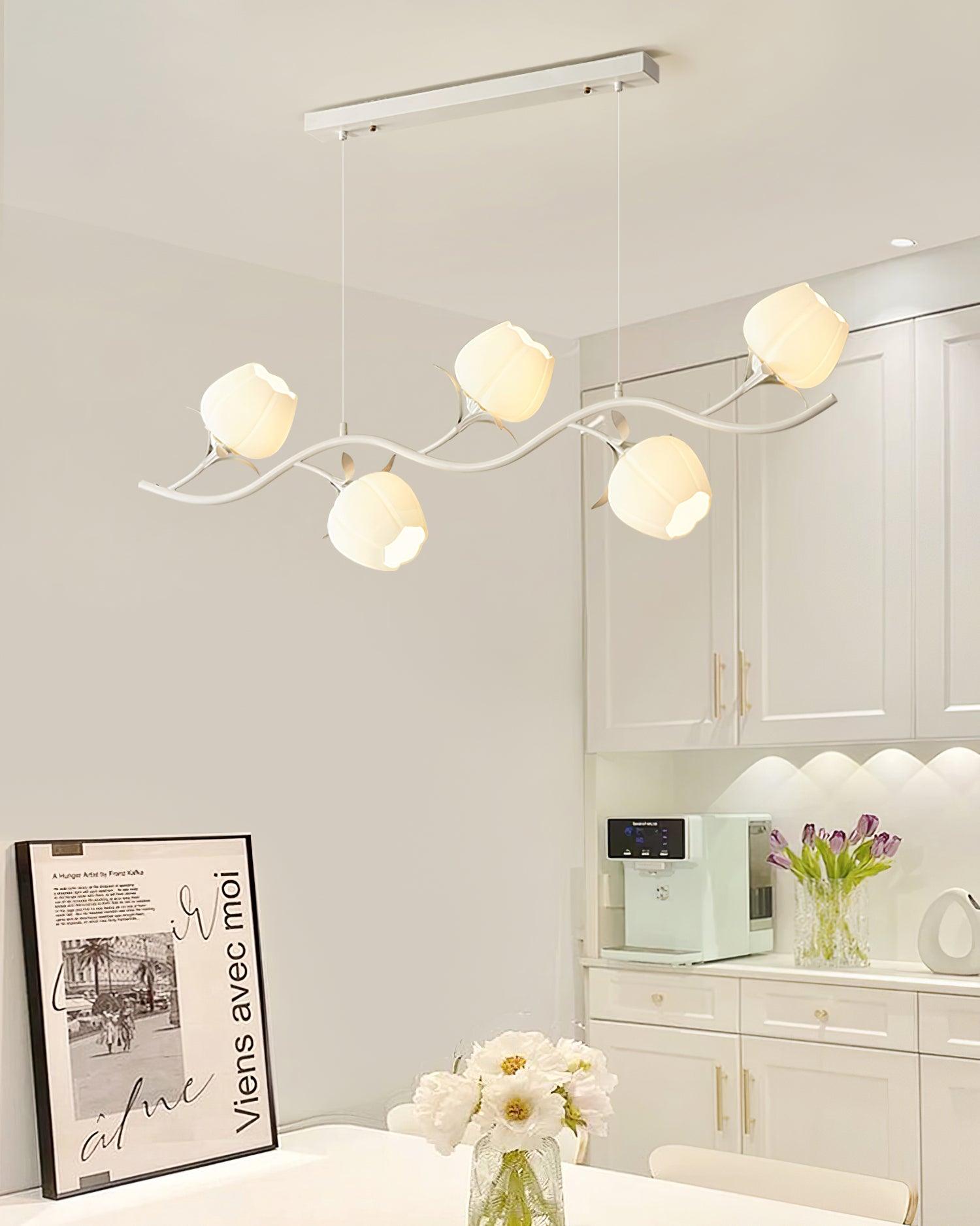 Lustra Chandelier Floral Glass-Neutral Decor
