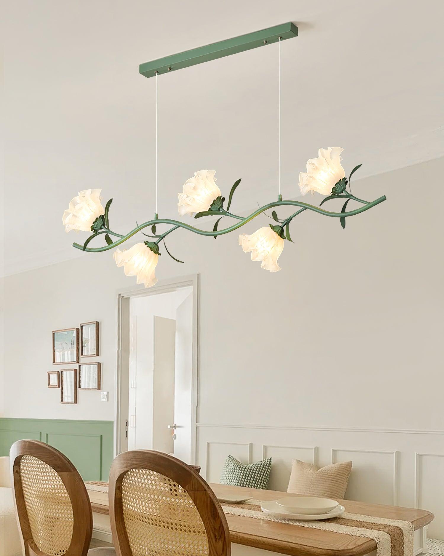 Lustra Chandelier Floral Glass-Neutral Decor