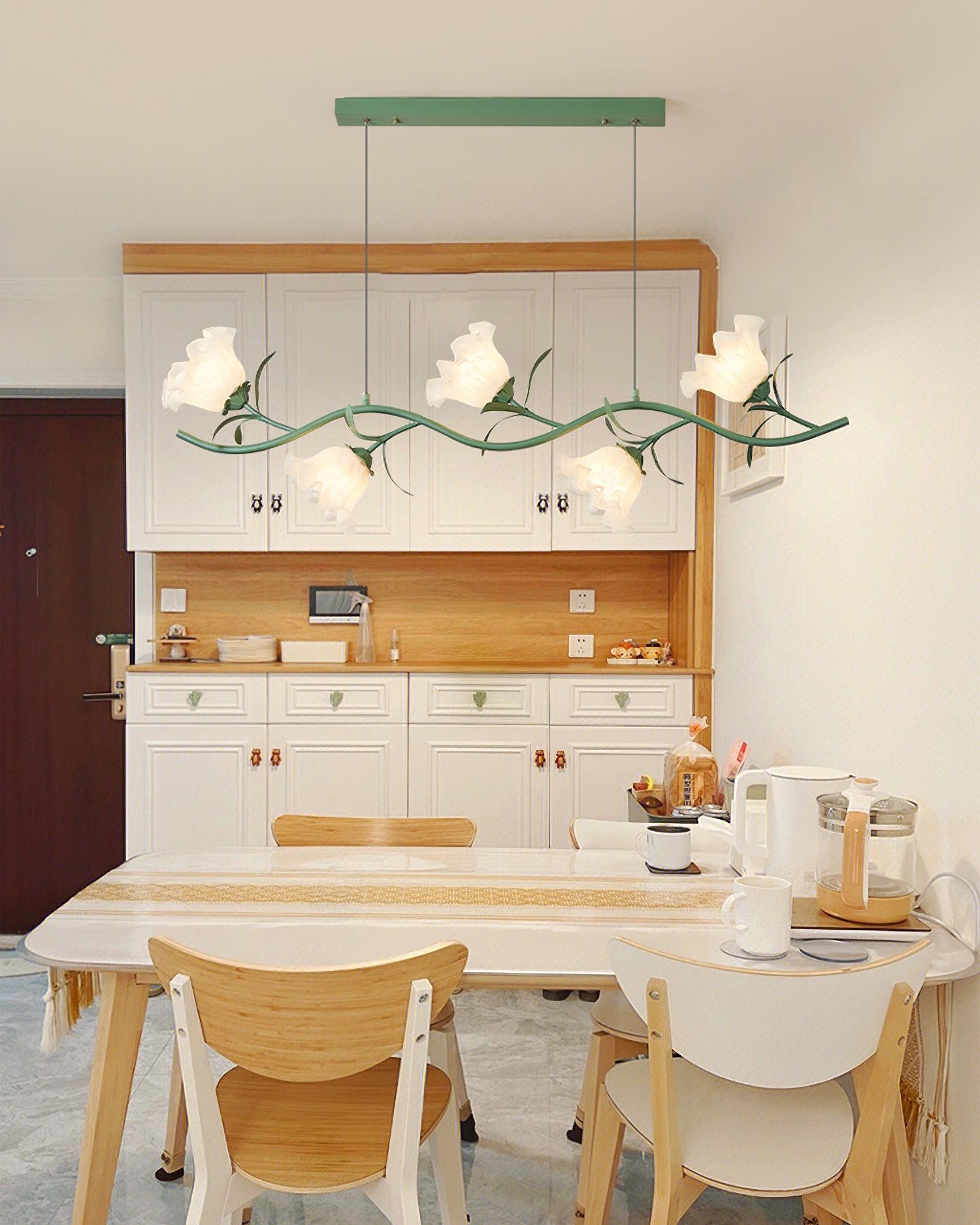 Lustra Chandelier Floral Glass-Neutral Decor